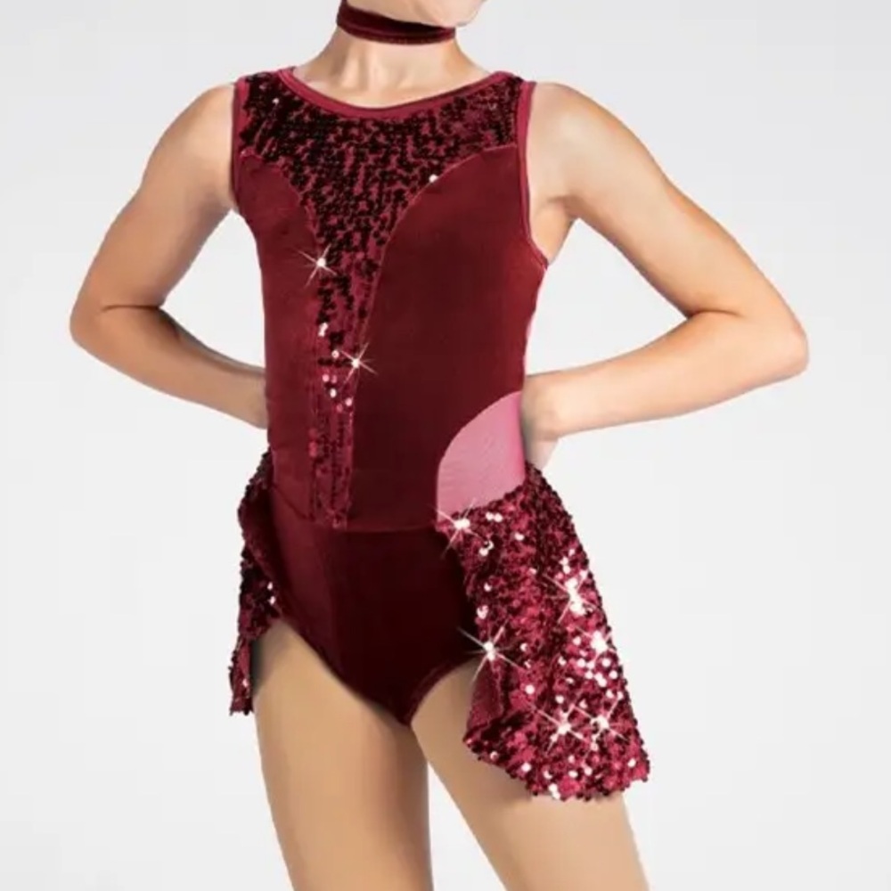 Weissman Sequin and Velvet Burgundy Dance Costume NEW Size XL Adult